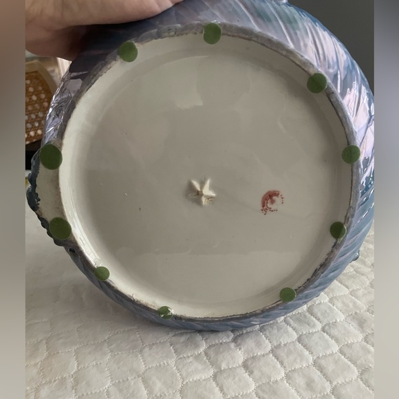 Rare vtg Japan polychrome/Lustreware bungee bird parakeet planter ceramic vase - Picture 5 of 13